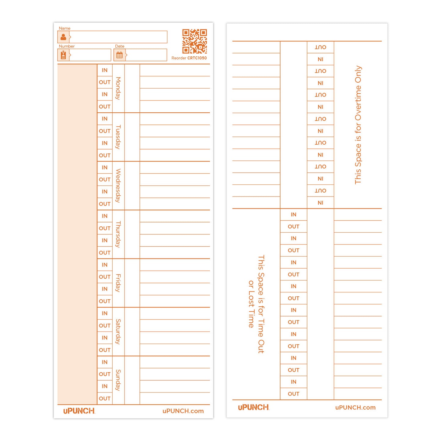 Pointeuse numérique uPunch CR1000 reconditionnée (Premium) + 50 cartes