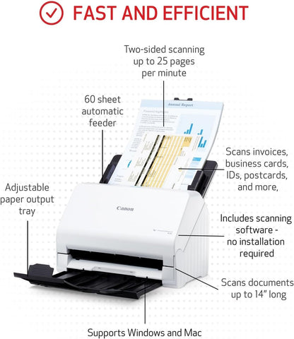 Refurbished (Premium) - Canon imageFORMULA R30 Office Document Scanner