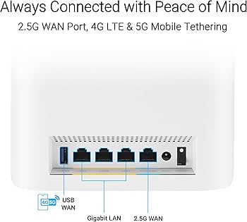 Refurbished (Excellent) - ASUS ZenWiFi BT6 Tri-Band WiFi 7 Smart AiMesh Extendable Router