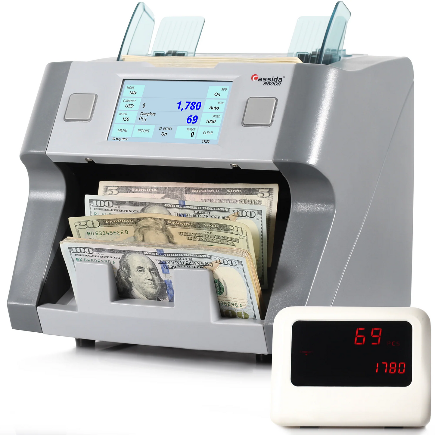 Open Box - Cassida 8800r V2 Mixed-Denomination Money Bill Counter