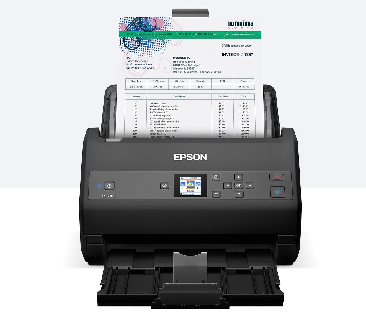 Refurbished (Good) - Epson Workforce ES-865 Colour Duplex Document Scanner