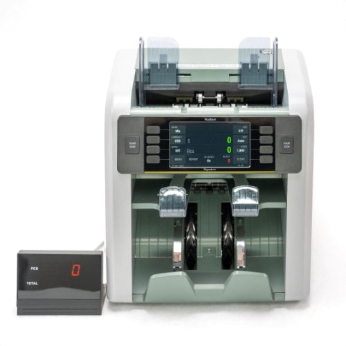 Refurbished (Premium) - Kolibri Signature V2 Mixed Denomination 2-Pocket Currency Counter (CAD/USD) with Advanced Counterfeit Detection